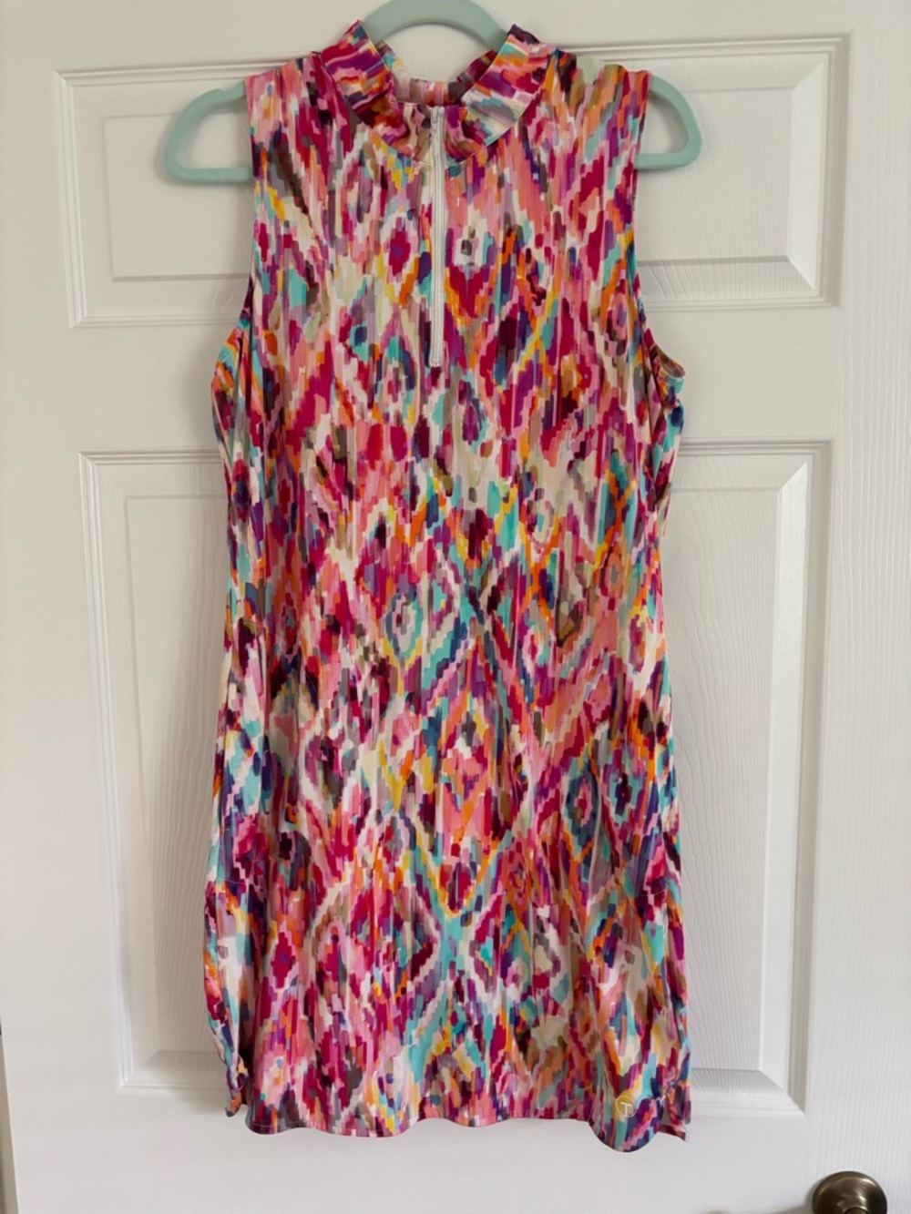 Tribal Multicolor Sleeveless Shift Dress - Pink Focus